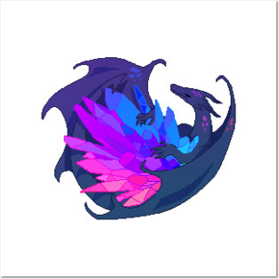 Bisexual Pride Flag Crystal Dragon Posters and Art